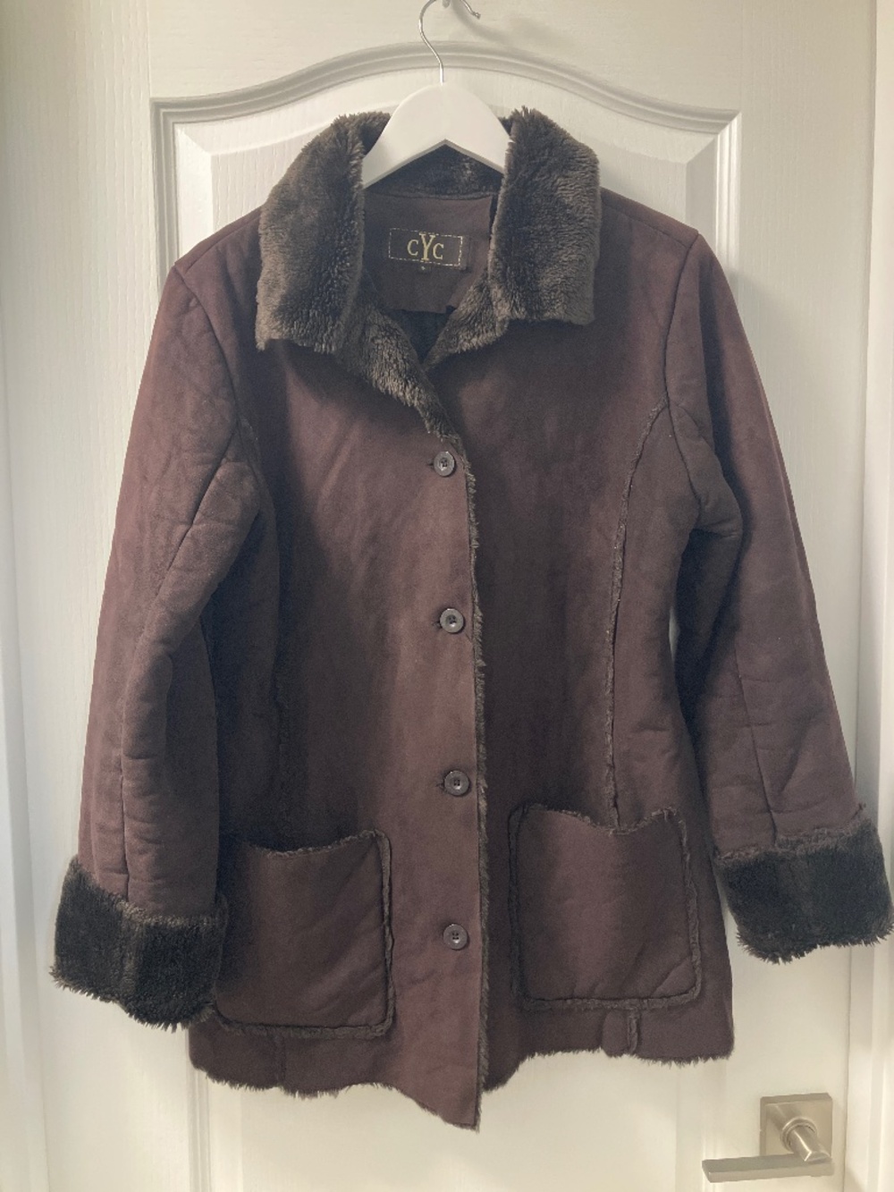 Brown Vintage faux shearling coat from CYC